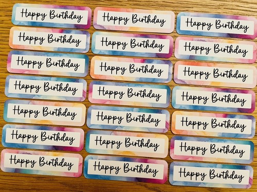 15x Tarjetas de Feliz Cumpleaños Toppers Sentimientos Banderas Acuarela Hacer Tarjetas - Imagen 2 de 2