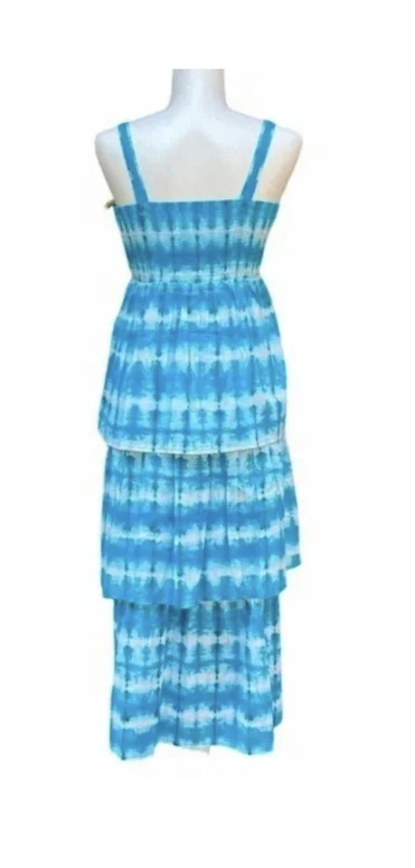 Maxi Vestido Solero Calypso St. Barth para Target Tie Dye Turquesa Talla 4 4T 5 Foto 2 de 4