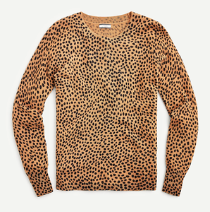 leopard crew neck sweater