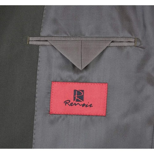 Hombres RENOIR Traje Separates Sólido 2 Botones Negocios Formal Calce Ajustado 201-10 Oliva - Imagen 8 de 39