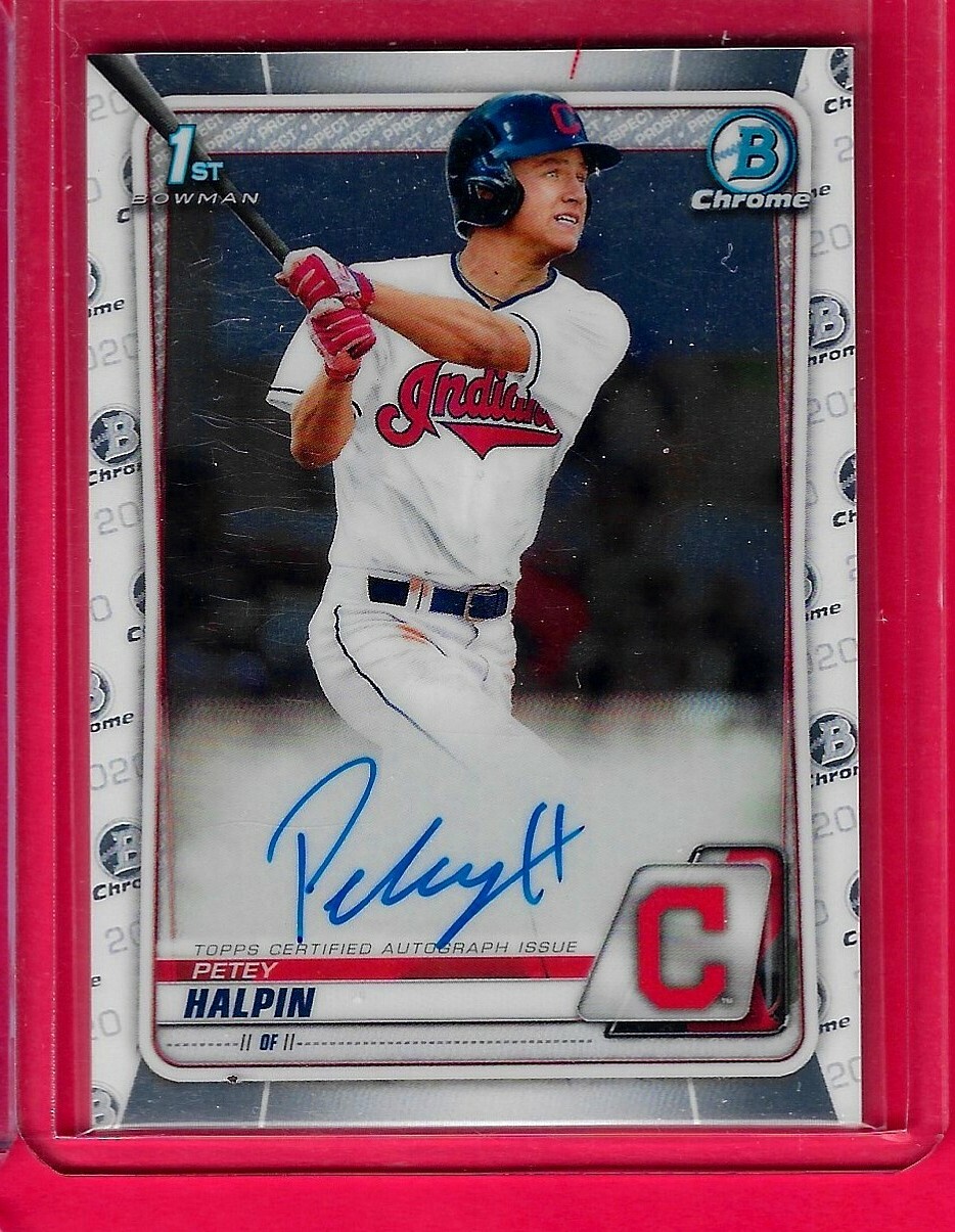 PETEY HALPIN 2020 Topps 1st Bowman Chrome Draft AUTO CDA-PH Cleveland Indians