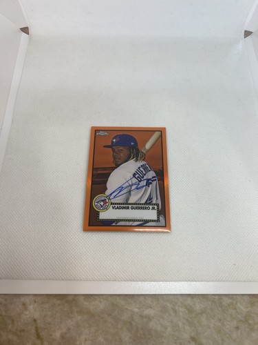 2021 Topps Chrome Platinum Anniversary Vladimir Guerrero Jr Orange Auto 16/25 - Picture 10 of 11