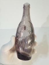 VTG COCA COLA INDIAN ROCK GINGER ALE EMB LHT PURPLE BOTTLE/HENDERSON, NC