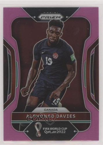 Alphonso Davies [Pink] #46 2022 Panini Prizm World Cup card