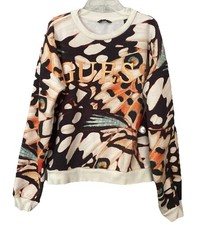 GUESS Girls 12 Logo Pullover French Terry Abstract Butterfly Sweatshirt