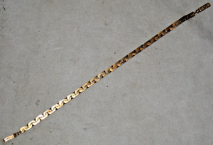 UnoAErre 14k Yellow Gold 12.2g Virola Link Chain Bracelet 7.5 Italy w Broken BRE