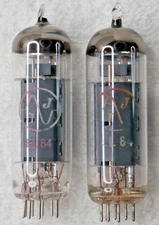 EL84 JJ ELECTRONIC POWER TUBES PAIR MADE IN SLOVAKIA TEST GOOD NO RESERVE