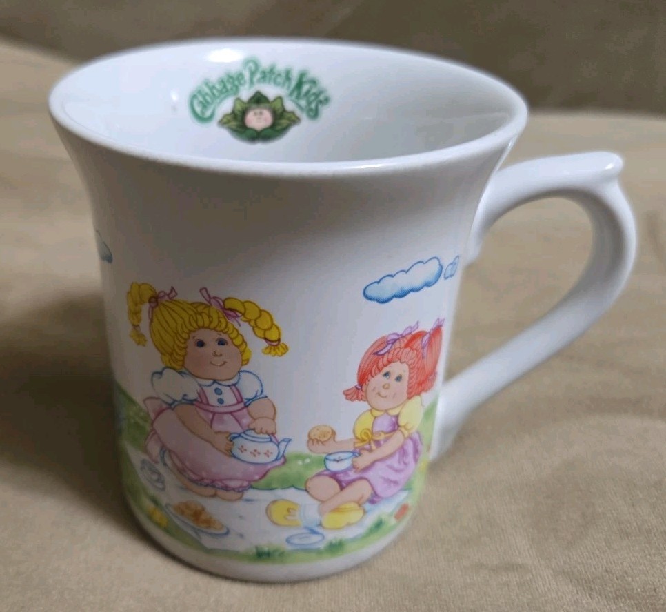 Cabbage Patch Kids Ceramic Mug White Collectible Vintage Cup 8 oz Original 1984