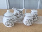 Sugar Plum Porcelain Creamer, Sugar w/Lid, Salt & Pepper Set by Noble Excellence