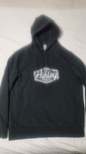 Mens Hoodie Hurley Logo Large Black Grey Pre-Owned