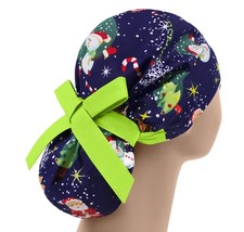 Scrub hats, nurse scrub caps, womens surgical hat, christmas ponytail scrub cap