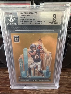 2024 Panini Donruss - Downtown! Rome Odunze #15 (RC) Gold 06/10