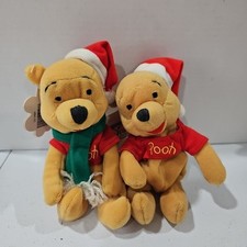 NWT Lot Of 2 Christmas Winnie The Pooh Mini Bean Bag Plush