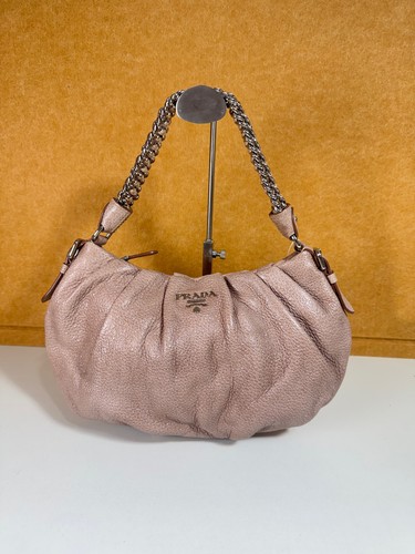 Prada Pre-Owned Authentic Underarm Bag Purple 32x21 Free Tracked Shipping
