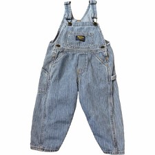 Vintage OshKosh B gosh Railroad Hickory Stripe Overalls 12 18M