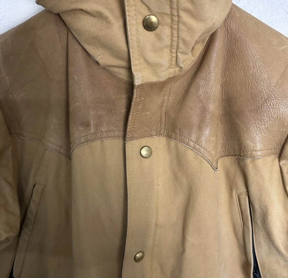 Chaqueta de cuero de lona marrón talla 36 Rocky Mountain Featherbed Ranch Duck para hombre Foto 2 de 4