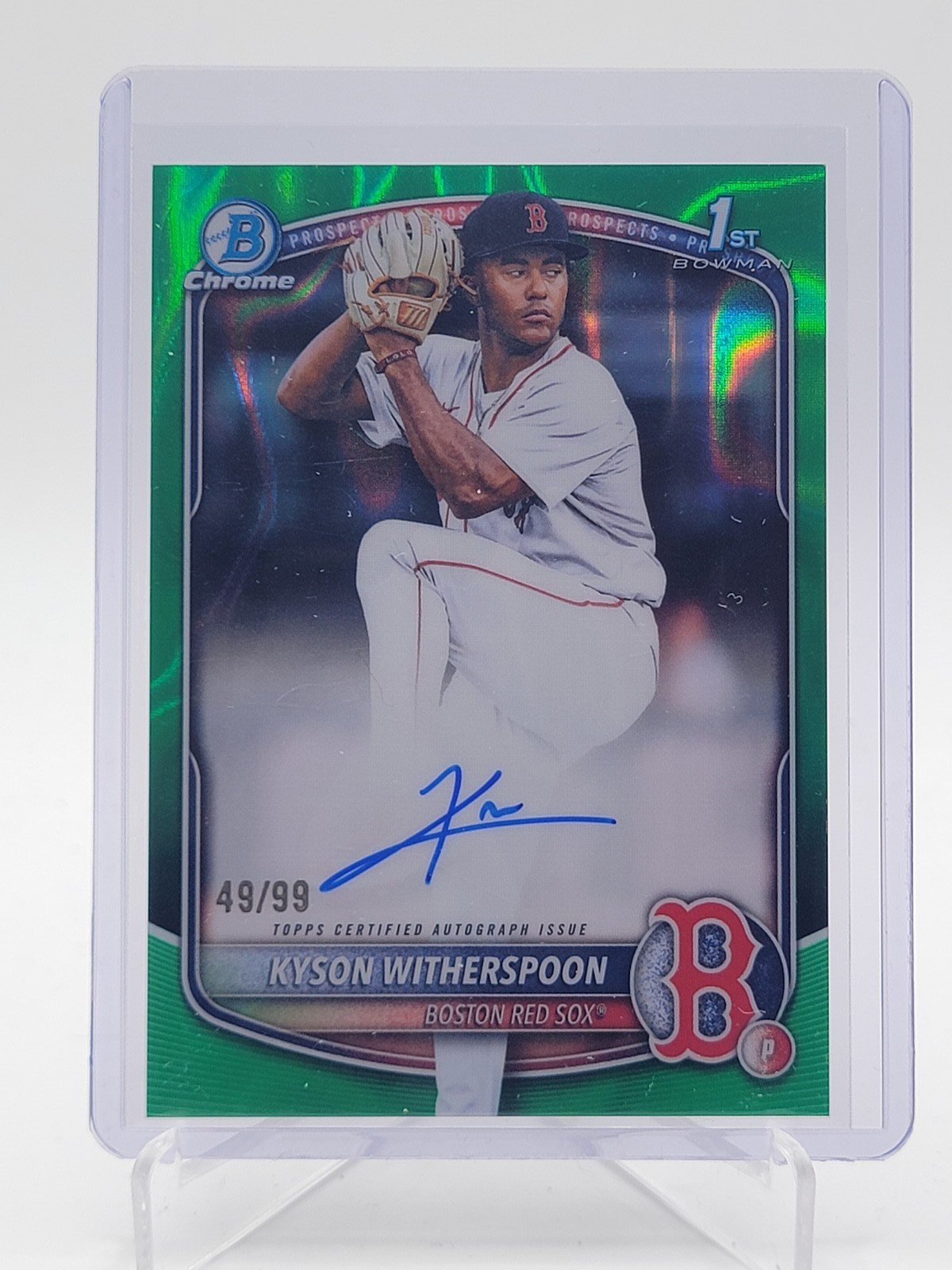 KYSON WITHERSPOON 2025 BOWMAN CHROME DRAFT 1ST GREEN LAVA AUTO /99 Q5686
