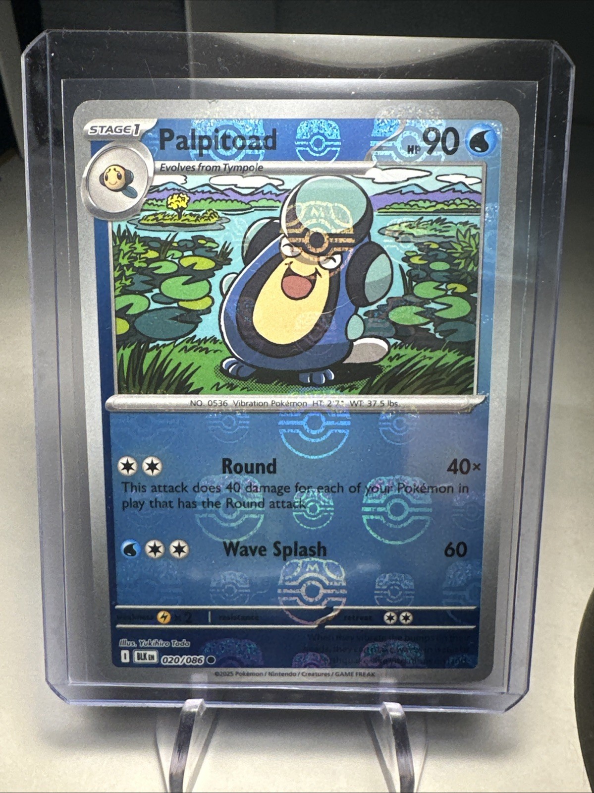 Palpitoad (Master Ball Pattern) 020/086 Sv: Black Bolt Holo Pokemon TCG NM
