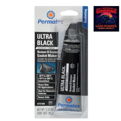 82180PTX OEM Permatex Ultra Black RTV Gasket Maker 3.3 oz Tube Diesel Engine