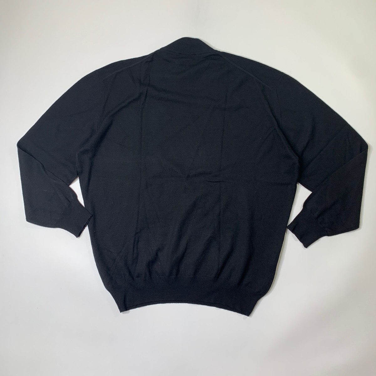 Vintage Gran Sasso Sweater Mens VI Black Wool Mock Neck Knit