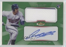 2013 Topps Finest Jumbo Relic Rookie Refractor Green /125 Oswaldo Arcia Auto 0a2