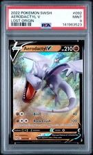 2022 POKEMON SWORD & SHIELD LOST ORIGIN #092 AERODACTYL V PSA 9