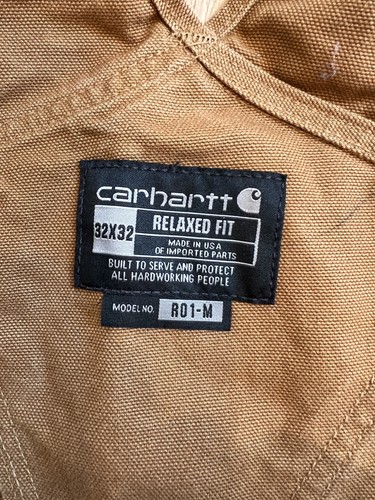 Carhartt overalls Model # R01-M XL 32x32 Carhartt R01 BRN Double Knee Bib