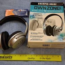 Sharper Image OWNZONE Wireless TV Headphones w/ Transmitter 18381ZKLS-QA8166