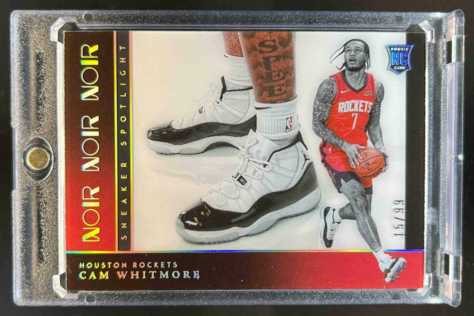 2023-24 Panini Noir Cam Whitmore Sneaker Spotlight Rookie RC #15/99 Rockets