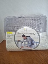 Breathable Baby Breathable Mesh Crib Liner Classic Gray New With Tags