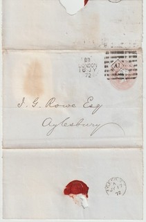 1872 RARE AZEMAR A1 LONDON MACHINE CANCELLATION ON POSTAL STATIONERY WRAPPER PMK