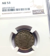 1894 LIBERTY V NICKEL NGC AU53