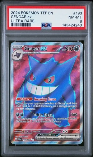 2024 POKEMON TEF EN-TEMPORAL FORCES ULTRA RARE #193 GENGAR EX PSA 8