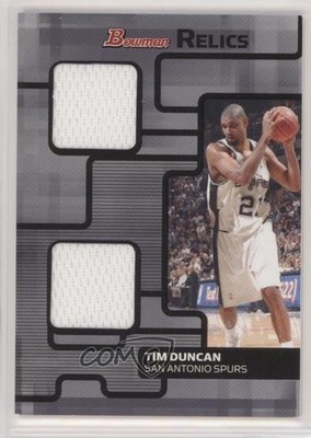 2007-08 Bowman Draft Picks & Stars Relics Dual /199 Tim Duncan #BR-TD HOF rf2