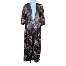 Love Fire Sheer Floral Duster Size S Kimono Romantic Boho Festival Beach Cover