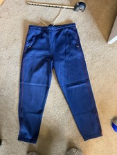 Vintage LL Bean Nylon Track Pants Size L Made in USA Navy With Red Piping