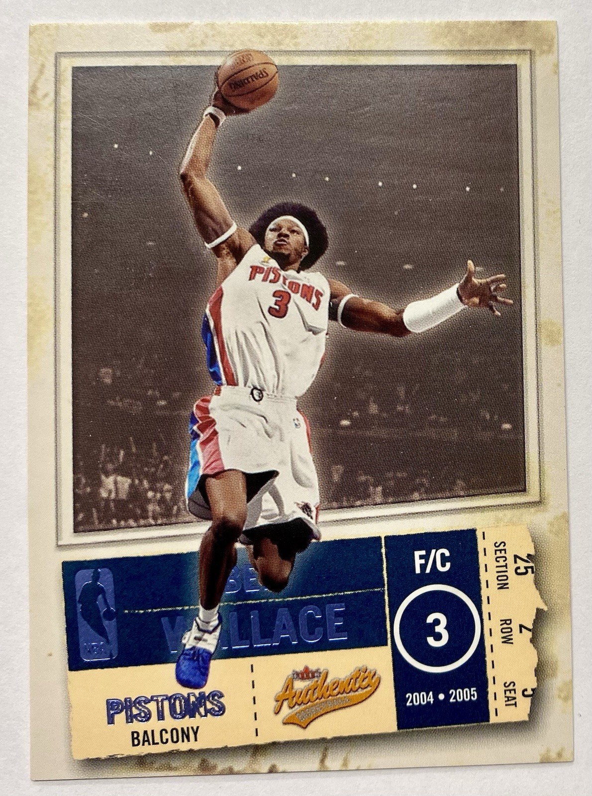 2004-05 Fleer Authentix #20 Ben Wallace Balcony /75 Pistons