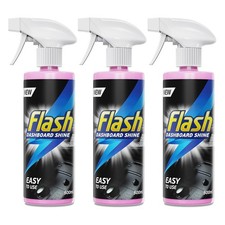 FLASH Car Care Dashboard Shine 3 x 500ml, Spray to Protect Hard Surfaces