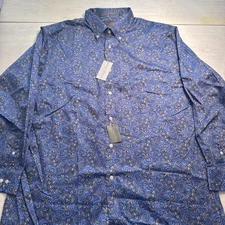 Daniel Cremieux Signature Collection Men Long Sleeve Periwinkle Paisley XL NWT