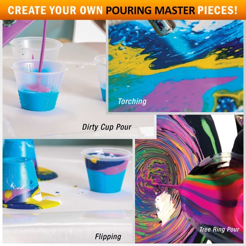Pouring Masters Deep Brown Metallic Pearl 32oz Bottle Water-Based Acrylic Paint - 第 5/5 張圖片