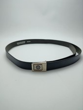 Black Recycled Leather Belt   Made in England   Size Medium
