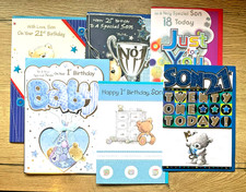 Happy Birthday Special Son 1-30 Number Age Cards **VARIOUS DESIGNS & SIZES**
