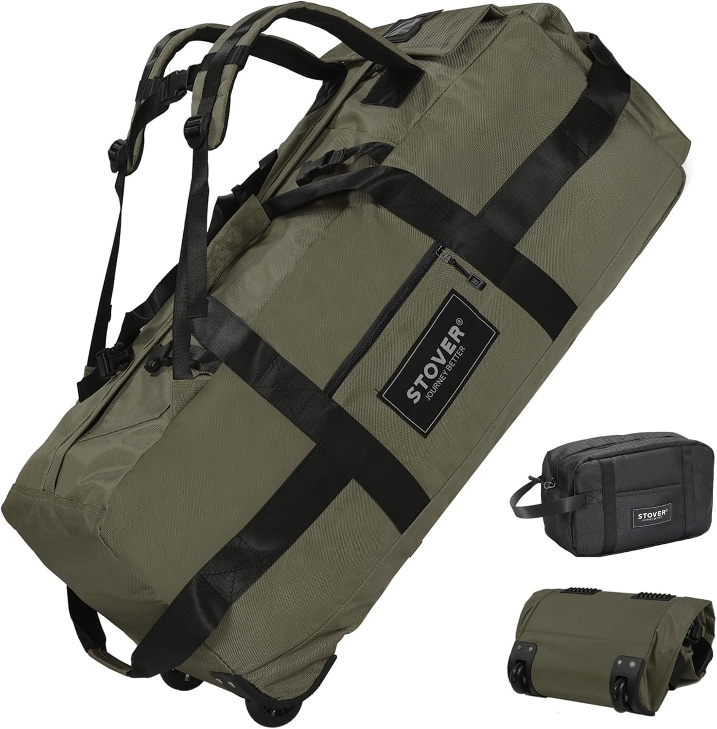 45/80/100L Rolling Duffel Bag with Wheels, X-Large Durable T