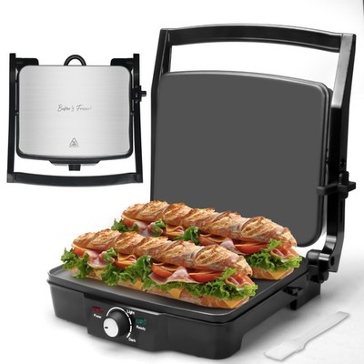 Baker's Friend Panini Press Electric Griddle, Panini Grill Press Sandwich Mak...