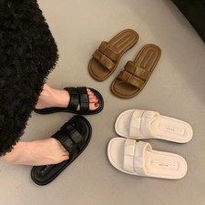 Women's Flat Sandals Comfortable Slides for Summer Beach Wear
