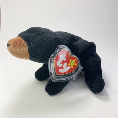 TY 1993 BLACKIE the BEAR BEANIE BABY-Excellent NWT Black
