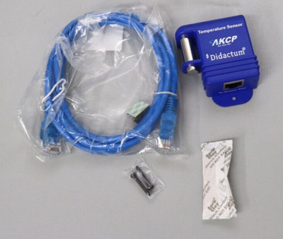 AKCP Didactum Single Port Temperatur Sensor mit 1,5m RJ-45 Kabel Blau NEU