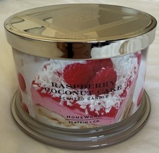 HomeWorx Slatkin & Co. Raspberry Coconut Cake Scented Candle Jar 18oz