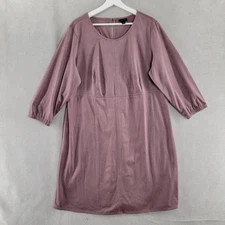 J Jill Dress Womens XL Mauve Pink Faux Suede Wearever Collection Minimalist
