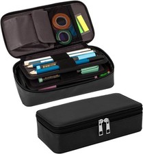 Federmappe Leder Federmäppchen PU Federtasche Große Kapazität Bleistift Beutel A